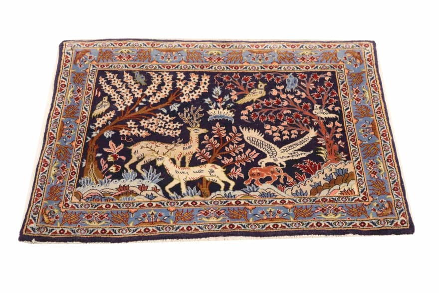 Ghom Teppich 100x71 cm – handgeknüpft aus edler Seide