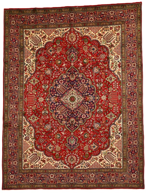 Exklusiver Tabriz Teppich 382x291 cm – Handgeknüpft, Orientteppich