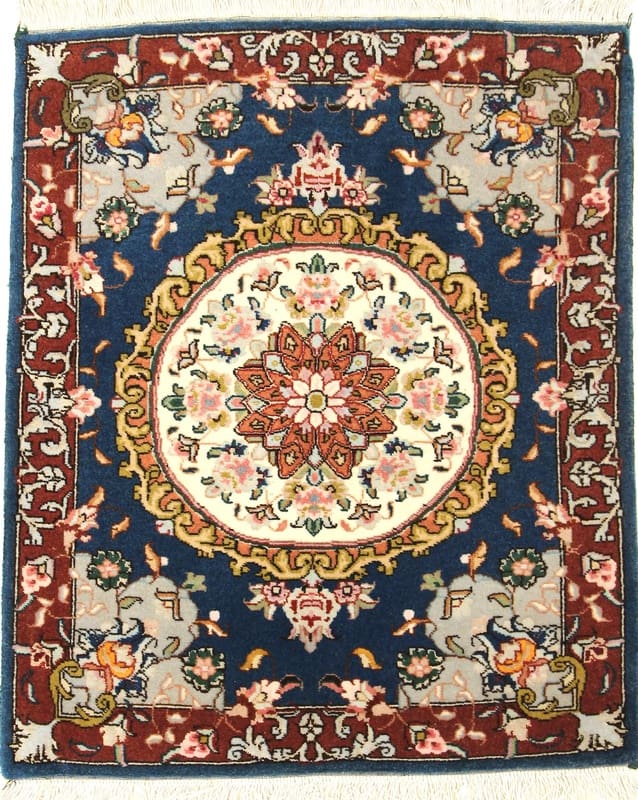 Tabriz Teppich 66x55 cm, feine Verarbeitung, handgeknüpft, Perserteppich
