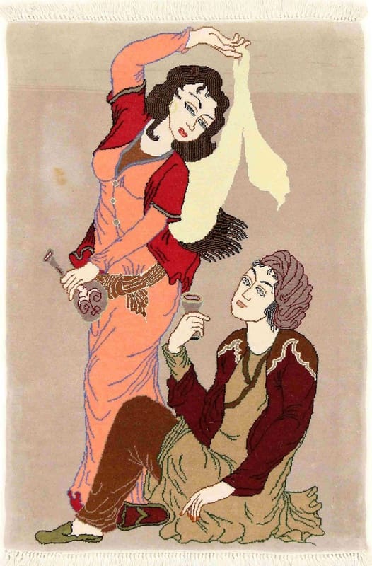 Tabriz Teppich 73x49 cm, 50 Raj, handgeknüpft, Perserteppich