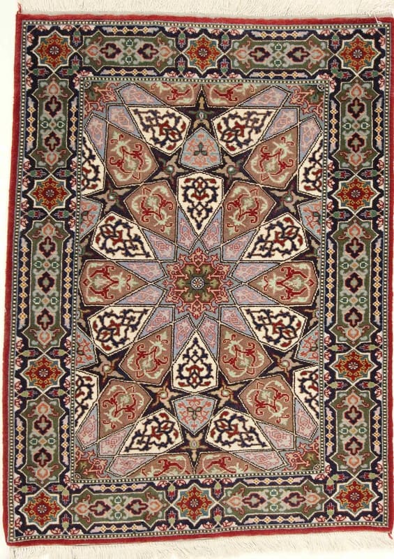 Tabriz 50 Raj Teppich 93x67 cm - Handgeknüpft, Perserteppich