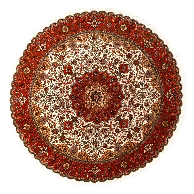 Tabriz Teppich 250x250 cm, 50 Raj, handgeknüpft, Perserteppich