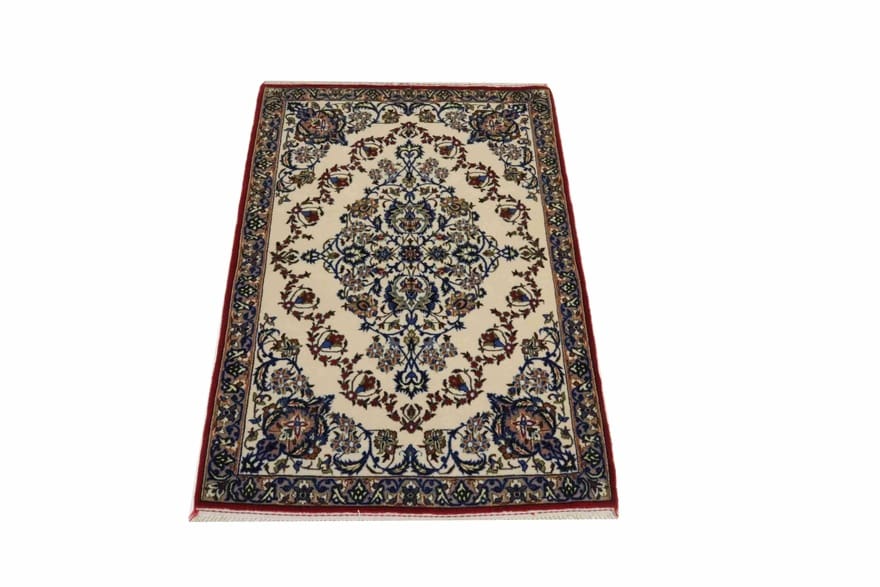Isfahan Teppich 106x72 cm, 650.000 Knoten, handgeknüpft, Perserteppich