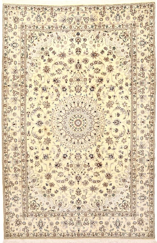 Eleganter Nain 9La Teppich 325x213 cm – Handgeknüpft, Cremefarben, Perserteppich