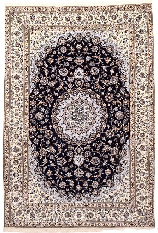 Dunkelblauer Nain 6La Teppich 380x258 cm, 800.000 Knoten – handgeknüpft