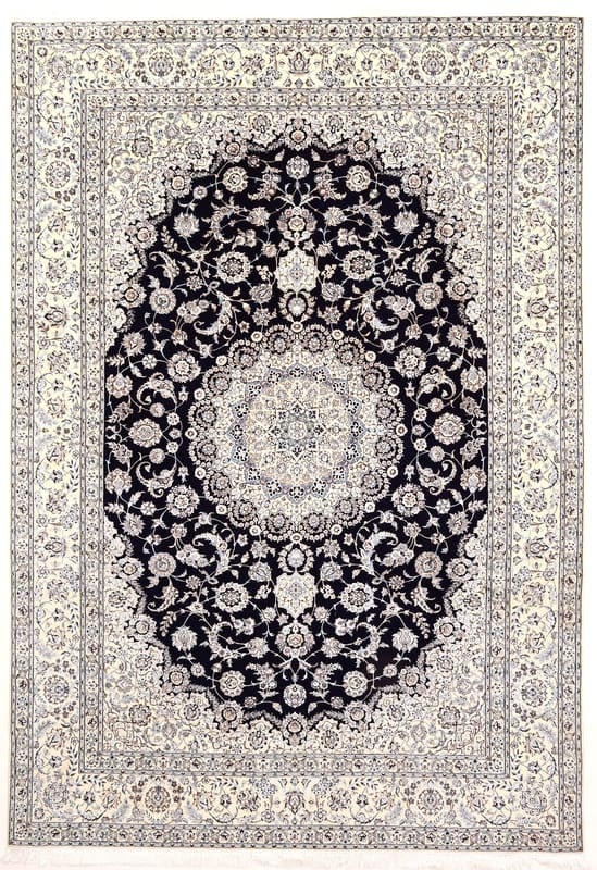 Dunkelblauer Nain 6 La Teppich 367x253 cm - handgeknüpft, Perserteppich