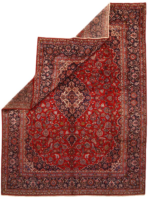 Keshan Teppich 427x321 cm – Handgeknüpft, opulente Muster, Perserteppich