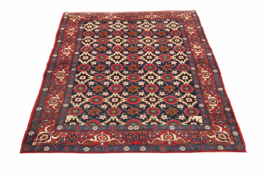 Orientteppich Waramin 214x155 cm, florales Medaillon, handgeknüpft
