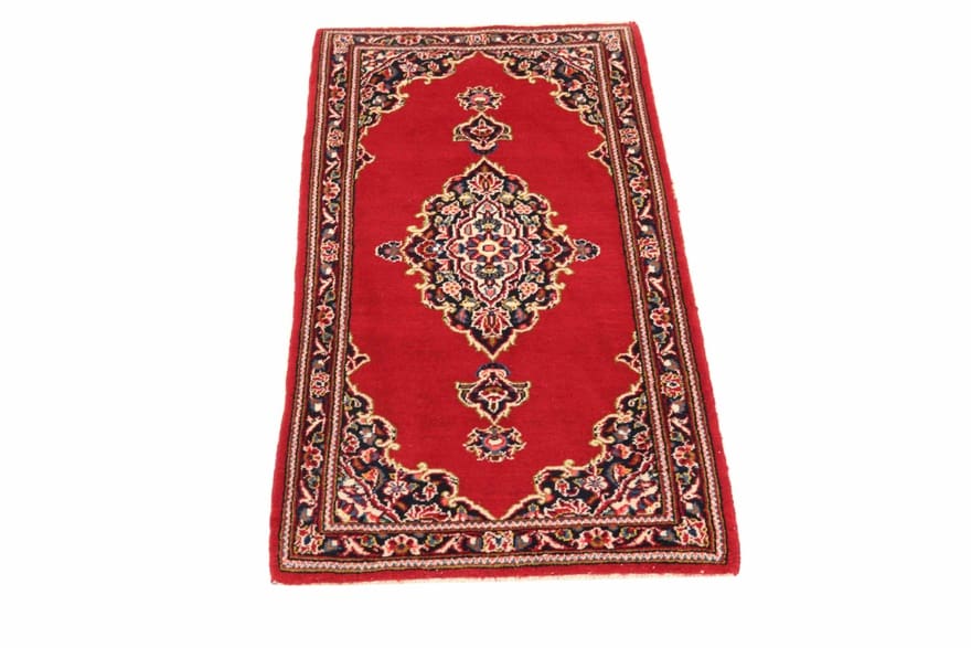 Orientteppich Keshan 131x65 cm - klassisches Medaillon, handgeknüpft
