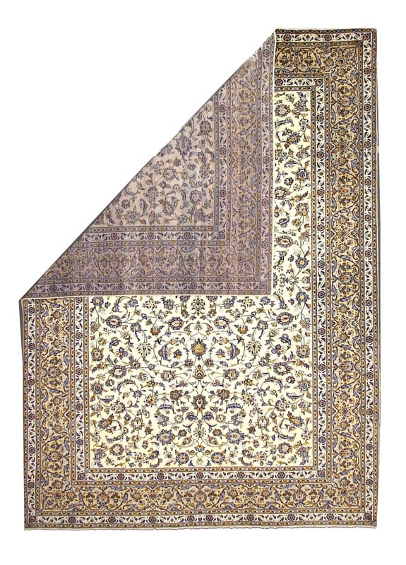 Kashan Teppich 388x282 cm, Blumenmuster, Wolle, handgeknüpft
