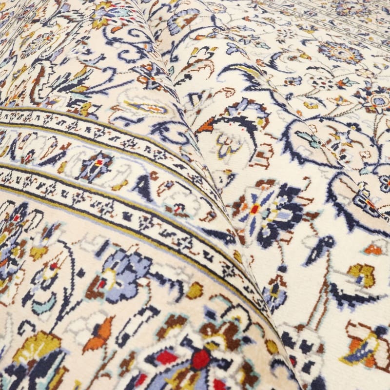 Kashan Teppich 312x254 cm - klassisches Medaillon, handgeknüpft, Perserteppich