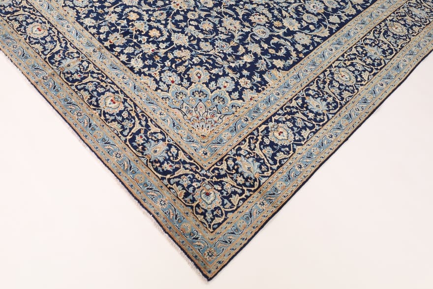 Kashan Teppich 323x252 cm, klassisches Medaillon, handgeknüpft