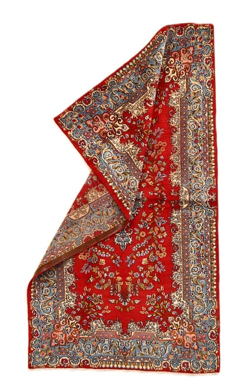 Kerman Orientteppich 225x126 cm – Handgeknüpft mit floralem Muster