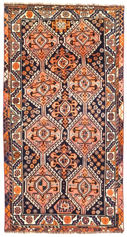 Shiraz Teppich 257x134, Ghaschghai-Nomaden, handgeknüpft