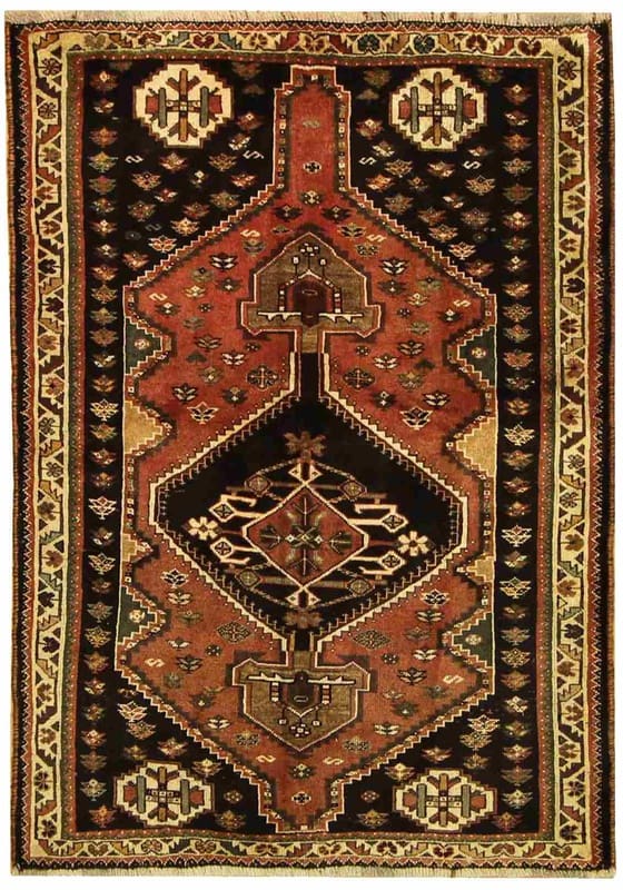 Shiraz Teppich 163x117 cm, handgeknüpft, Ghaschghai Stil, Wolle