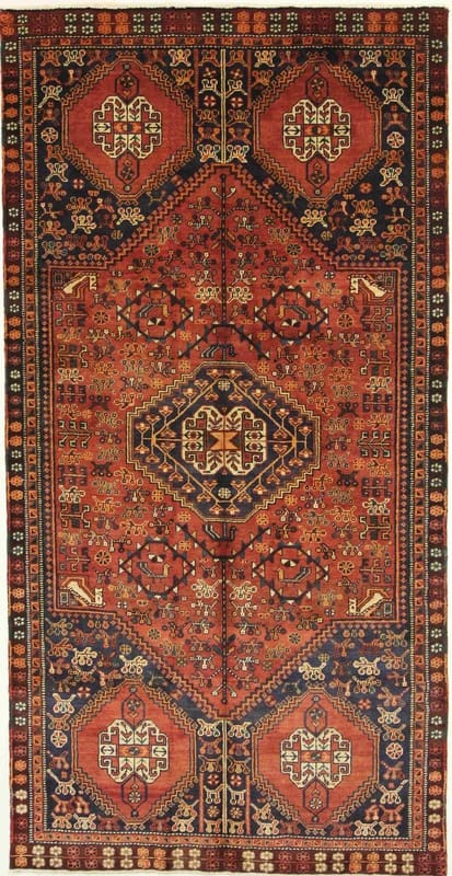 Shiraz Teppich 272x141 cm, Ghaschghai-Design, handgeknüpft