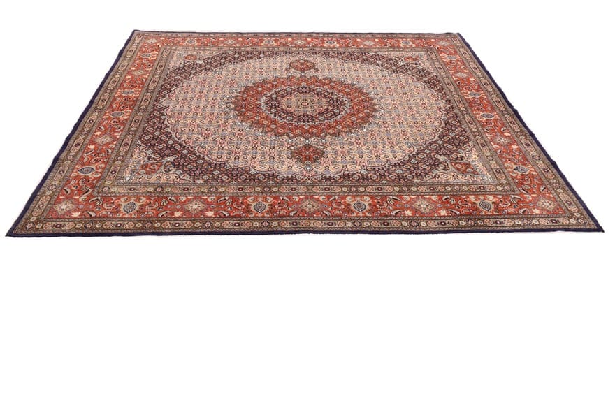 Moud Teppich 257x249 cm, Medaillon-Muster, handgeknüpft, Perserteppich