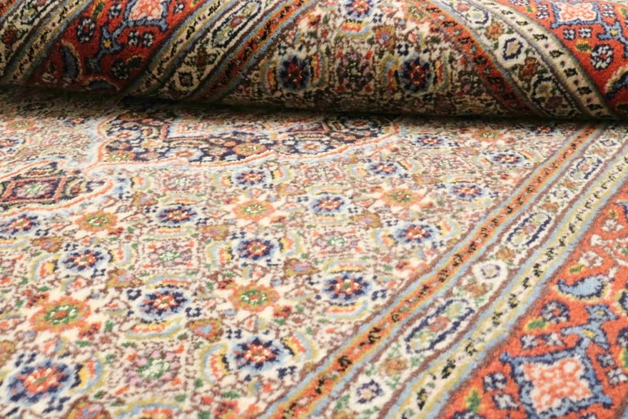 Moud Teppich 148x98 cm, Medaillon-Muster, handgeknüpft, Perserteppich