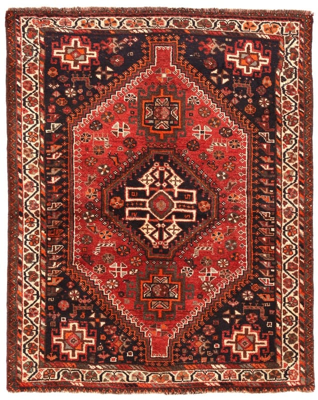 Orientteppich SHIRAZ 158x126 cm, Wolle, handgeknüpft, Ghaschghai