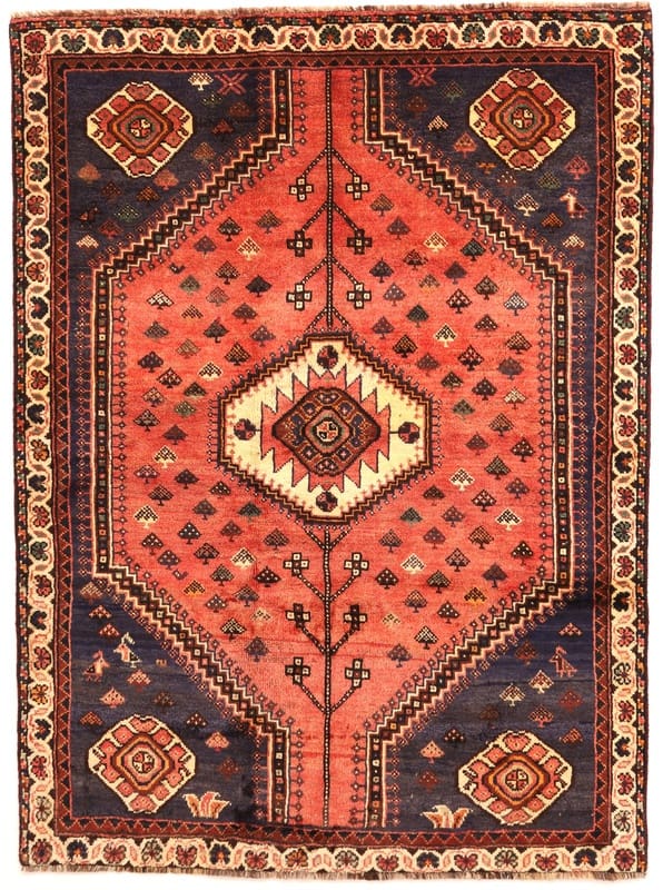 SHIRAZ Teppich 192x142 cm aus Wolle, handgeknüpft, Ghaschghai