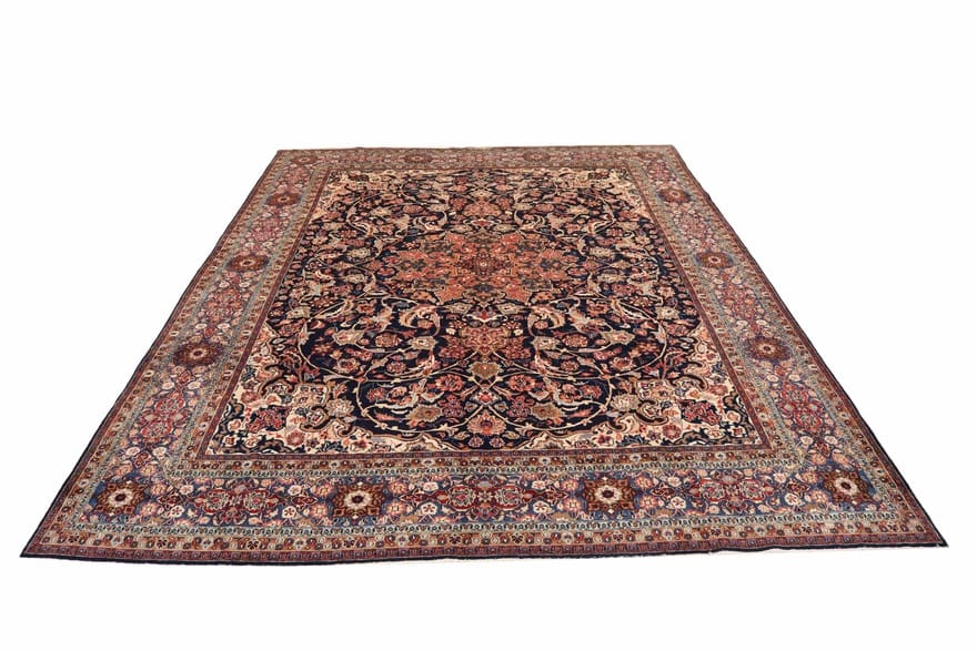 Birjand Teppich 405x303 cm, Moud Medaillon-Muster, handgeknüpft, Perserteppich H1