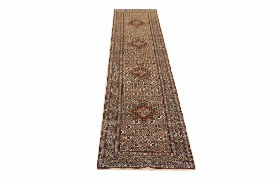 Handgefertigter Moud-Teppich 410x81 cm aus Birdjand, Orientteppich
