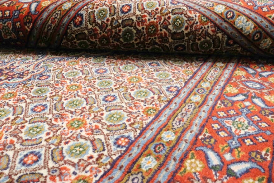 Moud Teppich 149x100 cm Medaillon-Muster Perserteppich handgeknüpft