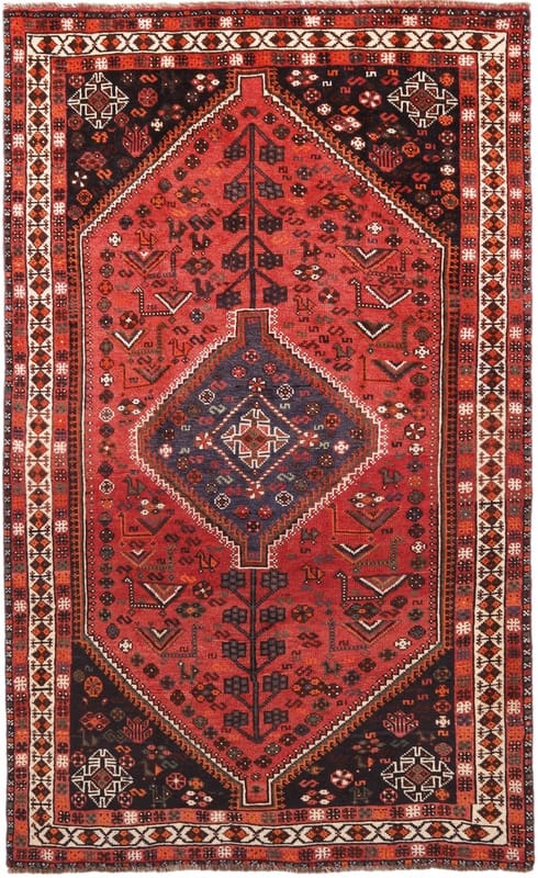 Handgeknüpfter Shiraz-Orientteppich 254x162 cm – Eleganz & Farbe