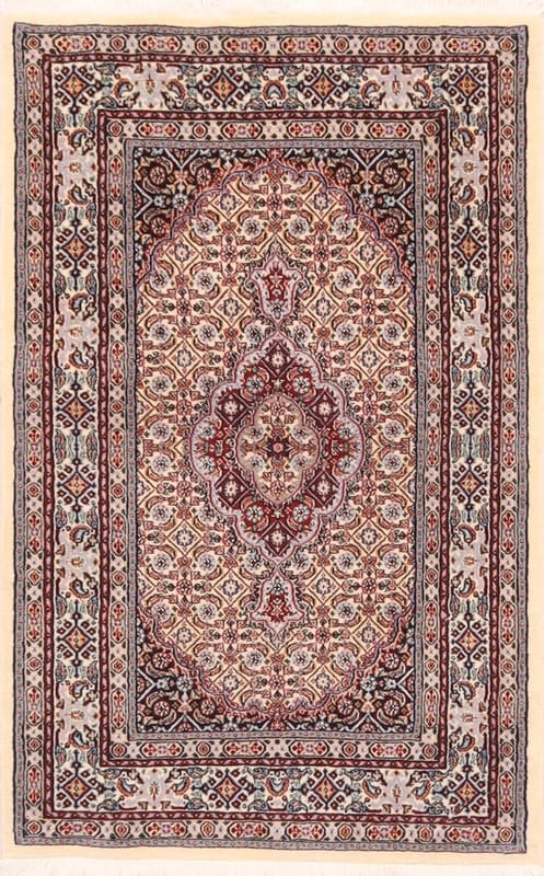 Moud Orientteppich 130x83 cm, Medaillon-Muster, handgeknüpft