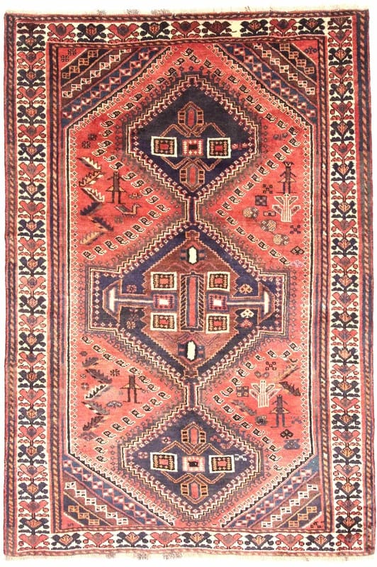 SHIRAZ Orientteppich 251x149 cm, handgeknüpft, einzigartiges Muster