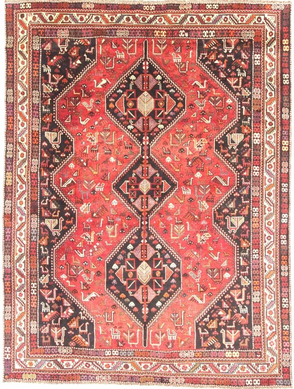 Orientteppich SHIRAZ 313x236 cm – Handgeknüpft, traditionelles Muster