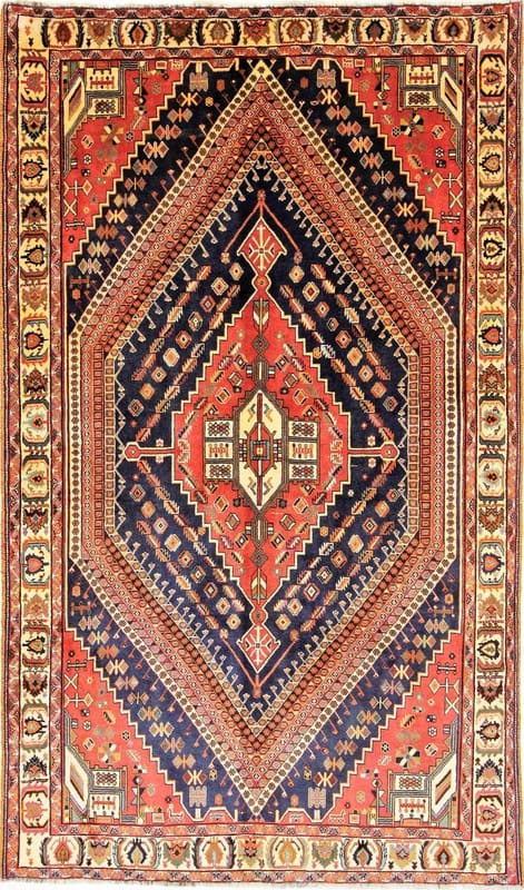 Ghashghai Teppich 304x180 cm, 128.000 Knoten/m², Rot-Orange, handgeknüpft