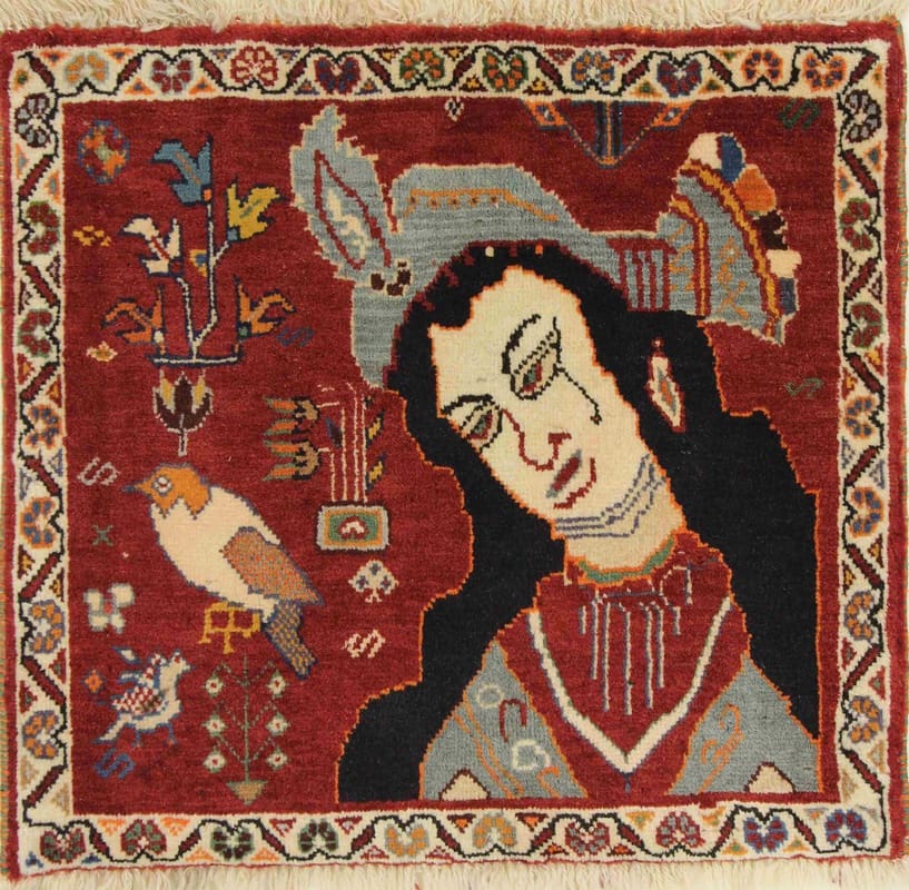 Ghashgahi Teppich 69x64 cm, 160.000 Knoten, multicolor, handgeknüpft