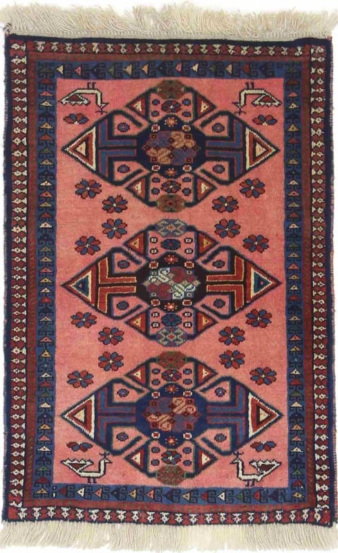 Yalame Teppich 80x53 cm, 320.000 Knoten/m², rot-orange, handgeknüpft