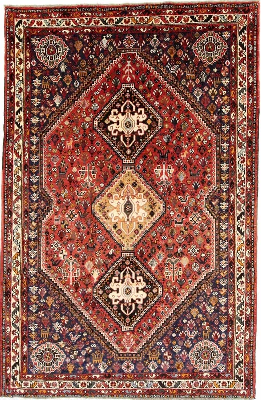 Ghashghai Teppich 269x174 cm – Handgeknüpft, Perserteppich, rot/orange