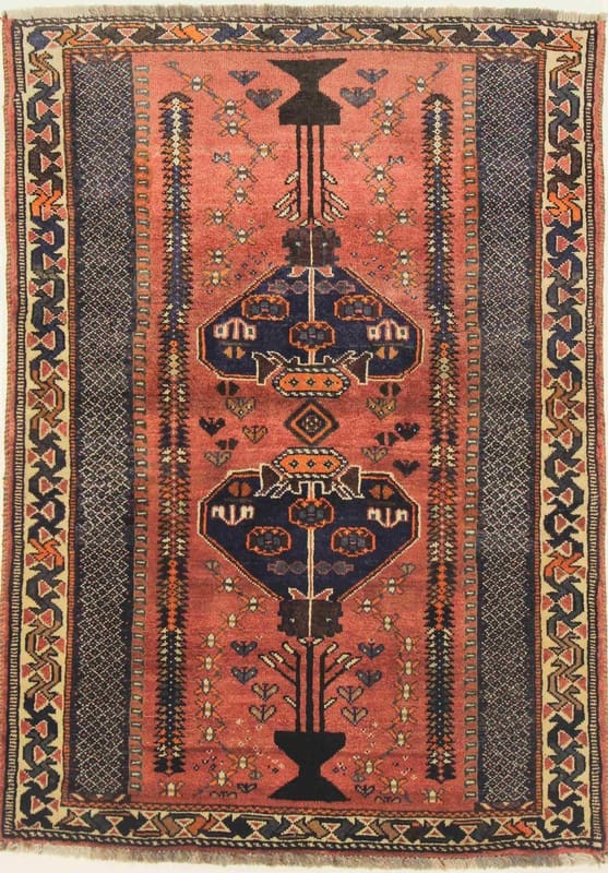 Ghashghai Teppich 153x108 cm, 160.000 Knoten/m², rot-orange, handgeknüpft