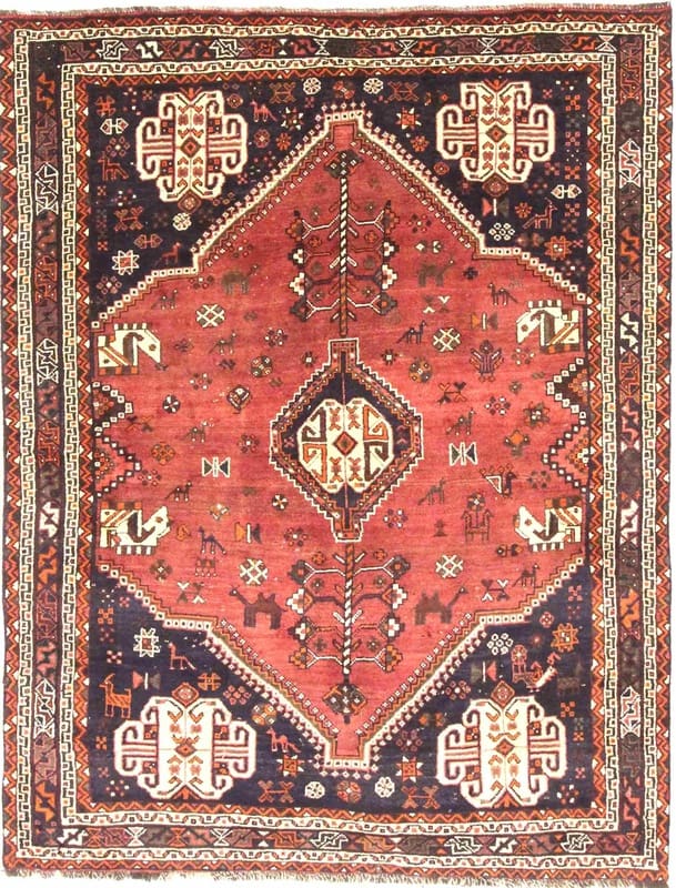 Ghashghai Teppich 205x158 cm, 90.000 Knoten, Perserteppich, handgeknüpft