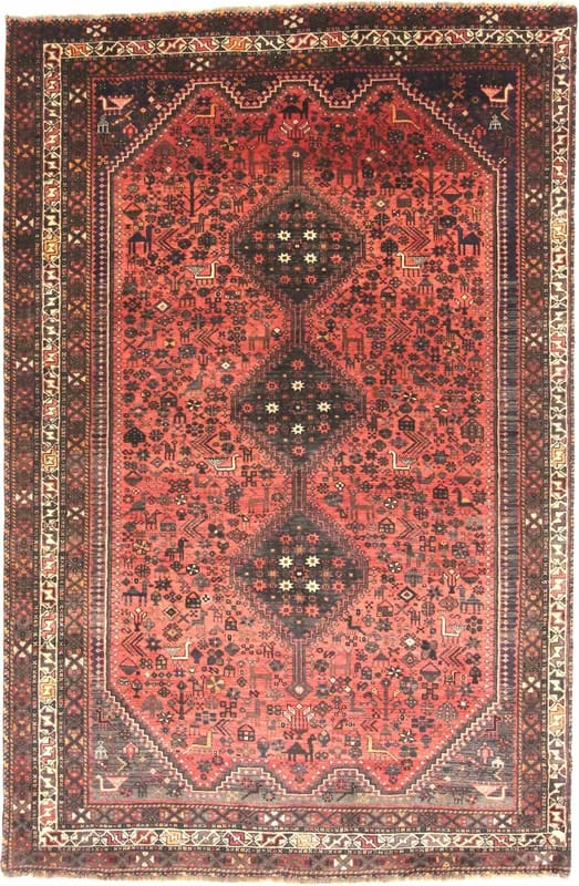 Ghashghai Teppich 297x191 cm, 90.000 Knoten, handgeknüpft, Perserteppich