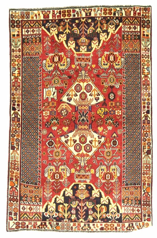Handgefertigter Ghashghai-Teppich 185x105 cm - Perserteppich, einzigartig