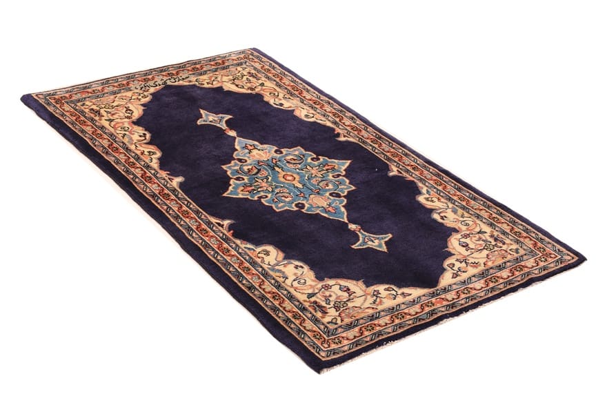 Dunkelblauer Sarough Teppich 138x80 cm – Handgeknüpft, Perserteppich