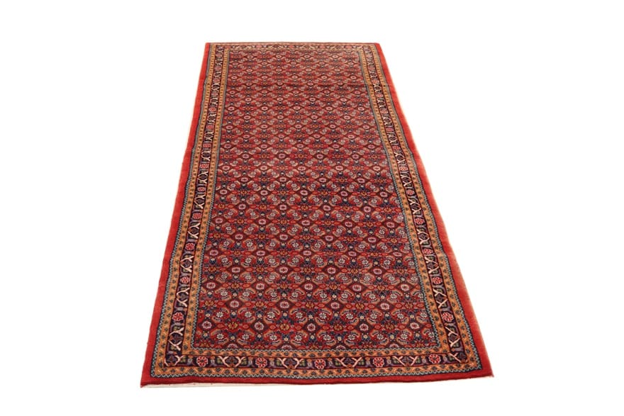 Orientteppich Sarouk 299x110 cm, geometrisches Design, handgeknüpft