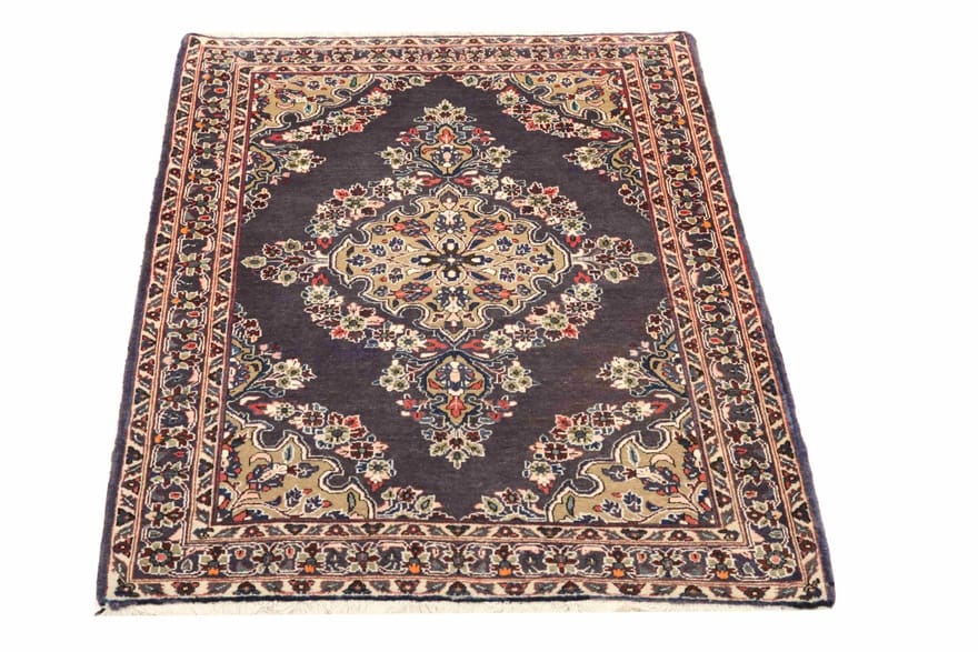 Sarough Teppich 152x106 cm – Handgeknüpft in edlem Blau-Beige
