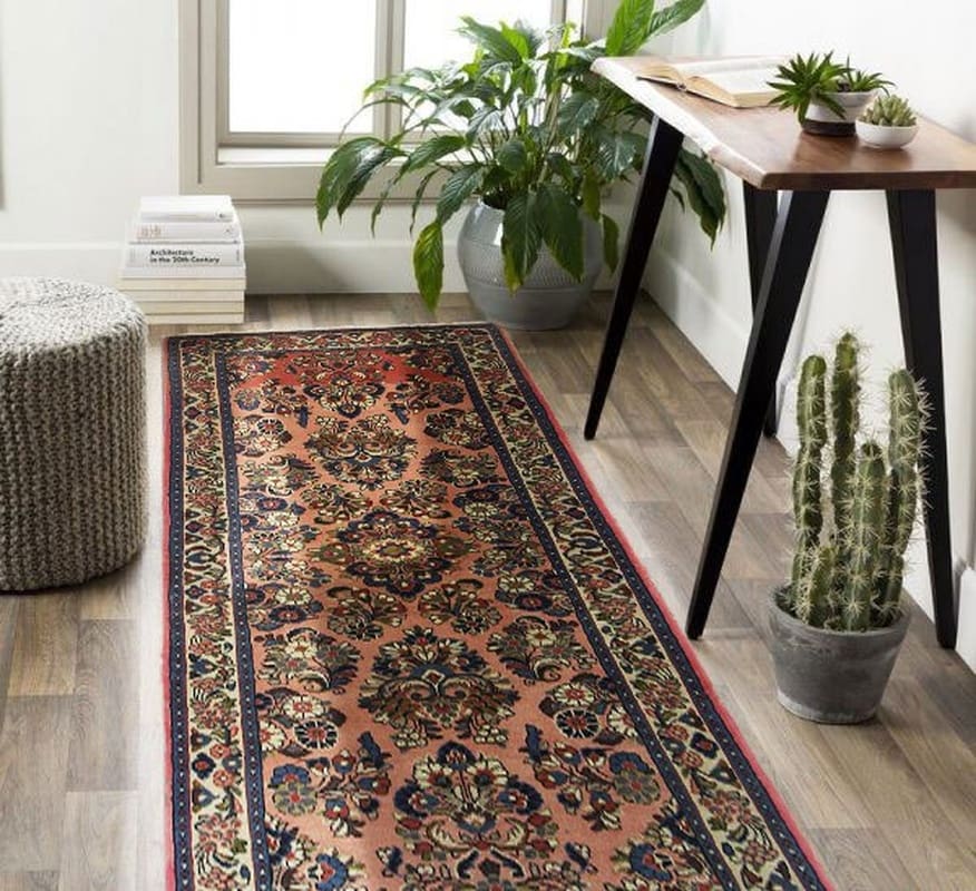Antiker Sarough Teppich 208x81 cm – einzigartiges Design, handgeknüpft