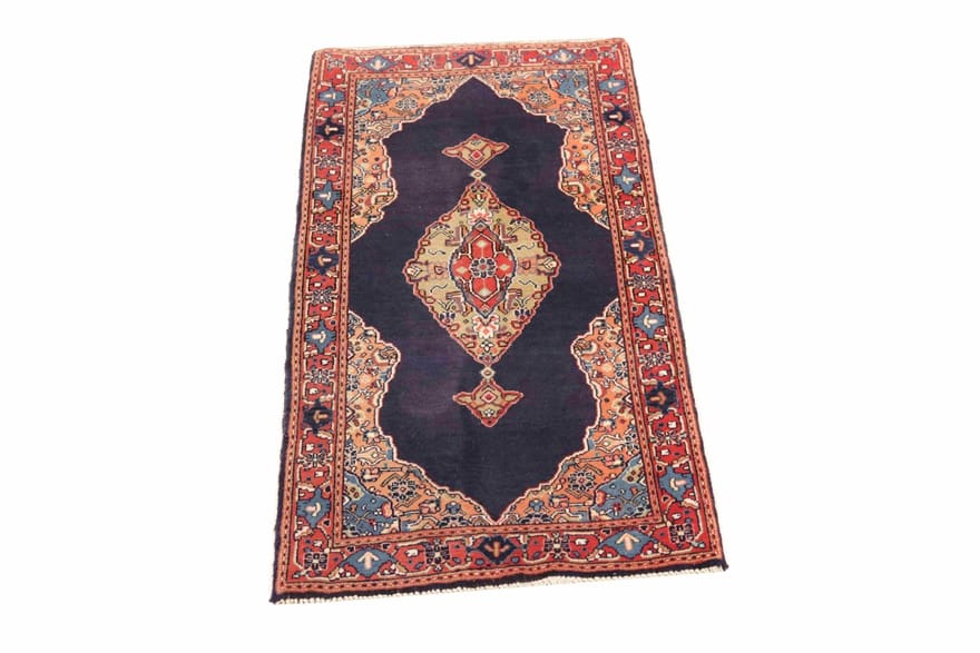 Sarough Teppich 131x70 cm - Antik, handgeknüpft, einzigartiges Design