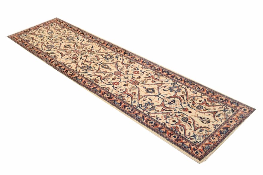 Sarough Teppich 324x83 cm, antik, einzigartiges Design, handgeknüpft