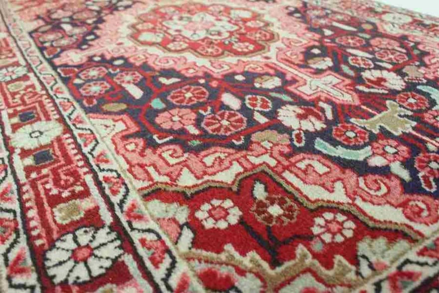 Sarough Teppich 93x63 cm, antik, amerikanisches Design, handgeknüpft
