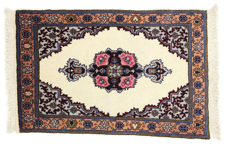 Antiker Tabriz-Teppich 89x57 cm, floral, handgeknüpft, Perserteppich