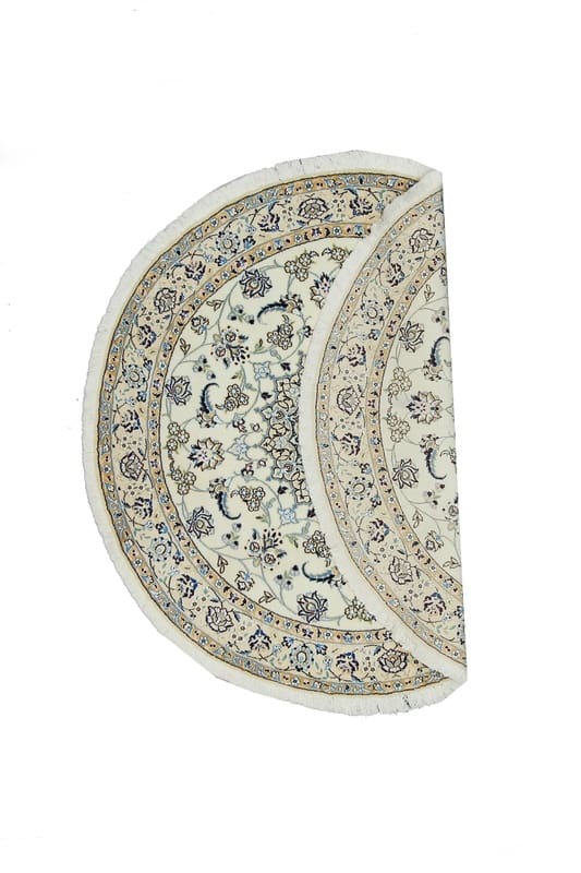 TeppichBazar Nain9La Orientteppich 156x155 cm, Elfenbein Blau, handgeknüpft