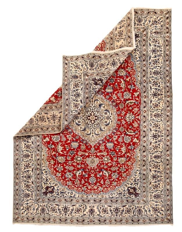 Großformatiger Nain-Seidenteppich 397x289 cm - Handgeknüpft