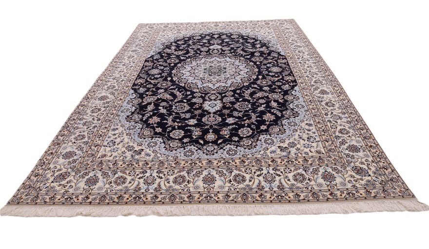 Dunkelblauer Nain 6La Teppich 380x258 cm, 800.000 Knoten – handgeknüpft